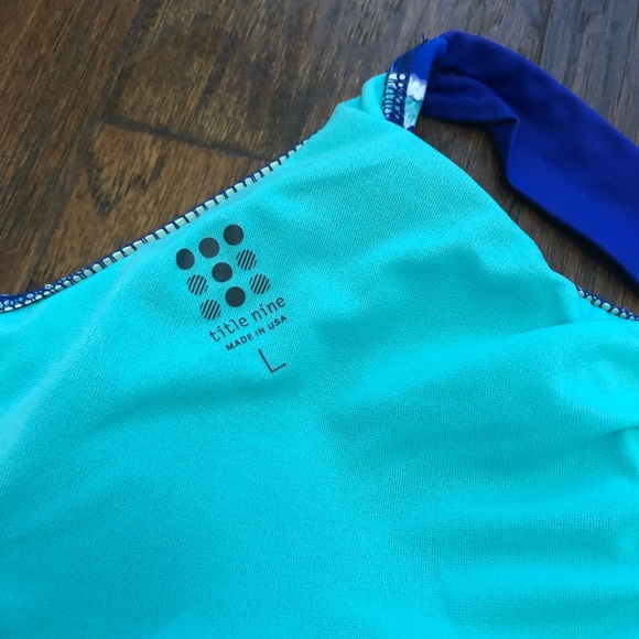 Title Nine Blue Multi Yoga Tennis Active Dress L - Picture 4 of 6